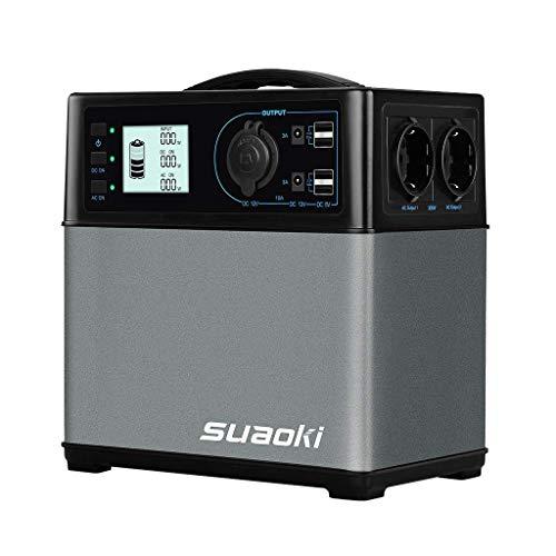 SUAOKI - 400Wh/120,000mAh Generador Portátil Solar, Cargador de Batería Almacenamiento Suministro de Energía (AC salida/coche, 4 USB puertos, AC y DC inversor de corriente, 1 mechero de coche)