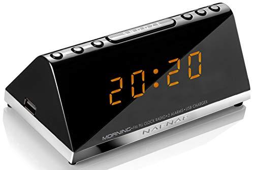 Sunstech MORNINGV2 - Radio despertador (AM/FM, digital, alarma x 2, función Snooze)