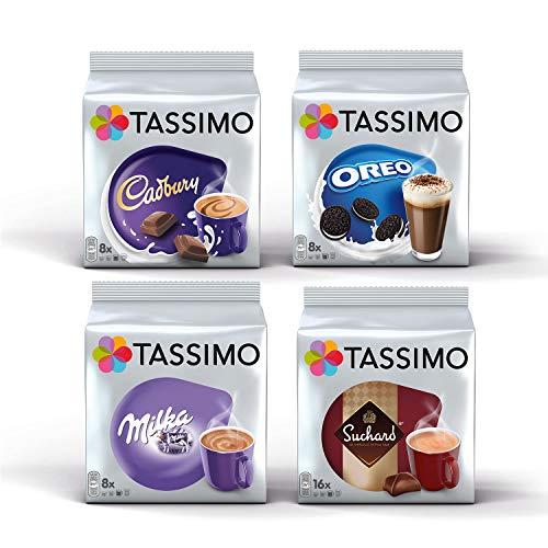 Tassimo Hot Choco Bundle Cápsulas - Cadbury, Oreo, Milka, Suchard - 4 Paquetes (40 Porciones)