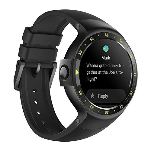 Ticwatch S Sport - Reloj inteligente con GPS, pantalla táctil OLED y resistente al agua, compatible con iOS y Android, sistema Android Wear 2.0, color negro