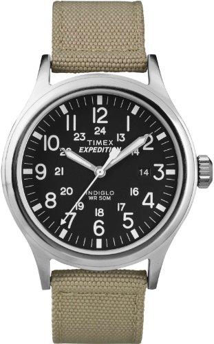 Timex Expédition Scout - Reloj análogico de cuarzo con correa de nailon para hombre, Beige (Beige/Negro)