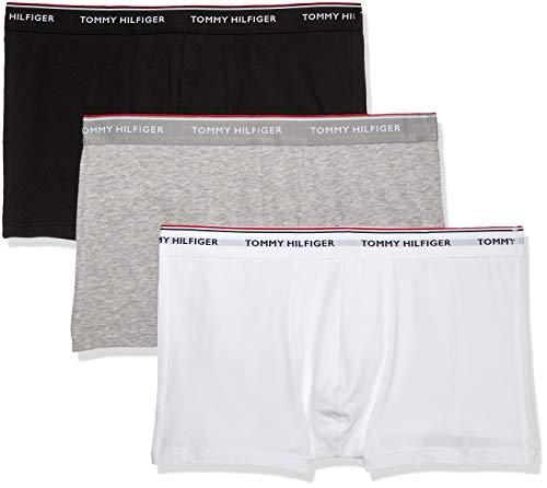 Tommy Hilfiger 3p Trunk, Bóxers para Hombre, Negro (Black/Grey Heather/White 004), Large, (Pack de 3)