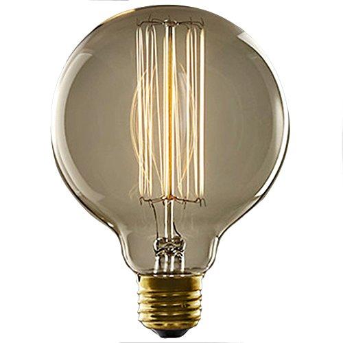 OyxLED 1 x E27, 40 W Screw Vintage Bombilla de filamento incandescente globo Retro Old Fashioned Edison Lámpara 220 V [Clase energética A +]