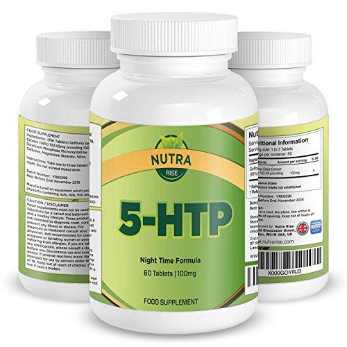 5HTP, Triptófano, pastillas naturales para dormir que mejoran los patrones de sueño y aumentan los niveles de serotonina. El HTP se usa para combatir la estrés y ansiedad - 90 pastillas