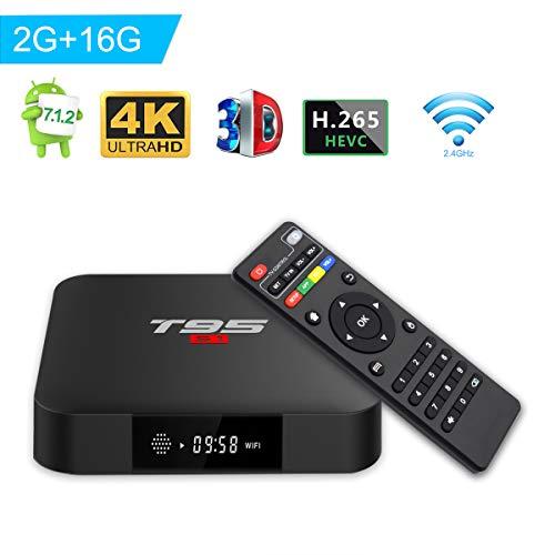 Turewell TV Box Android 7.1, Android Box Amlogic S905W Quad Core, 2GB RAM/16GB ROM, 4K*2K UHD H.265, HDMI, USB*2, WiFi Media Player, Android Set-Top Box
