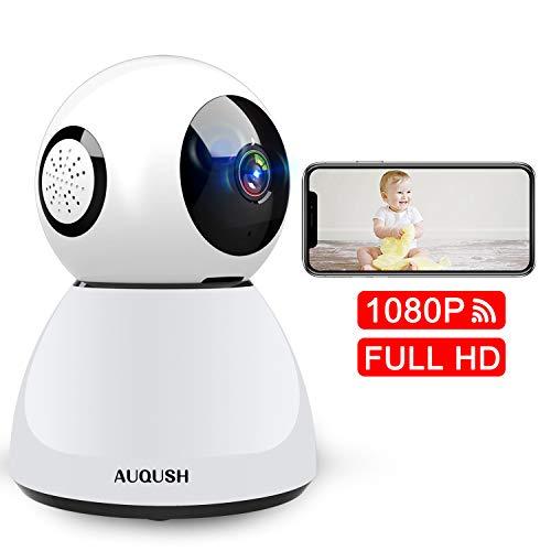 1080P Cámara IP WiFi Cámara de Vigilancia Interior Camaras de Seguridad Baby Monitor con Visión Nocturna Detección de Movimiento Full HD Audio Bidireccional (Blanco)