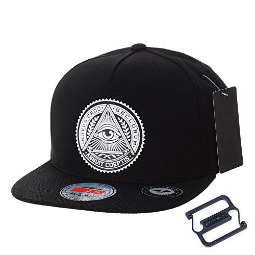 WITHMOONS Gorras de béisbol Gorra de Trucker Sombrero de Snapback Hat Illuminati Patch Hip Hop Baseball Cap AL2344 (Black)