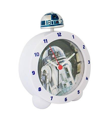 Zeon 10645 - Reloj despertador, replica R2D2 de Star Wars, con luz y sonido Sobremesa, 0.25 cm