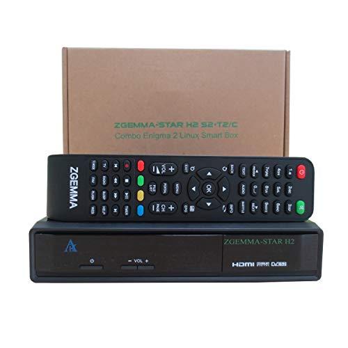ZGEMMA STAR H2 Combo Receptor De TV FTA Linux OS DVB-S2+ DVB-T2/C Dos Sintonizadores/Decodificador(Satélite,Cable.Digital, HDMI)
