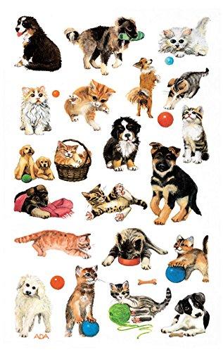 Avery Zweckform 53487 - Pegatinas para niños, modelo con perros y gatos, 63 pegatinas